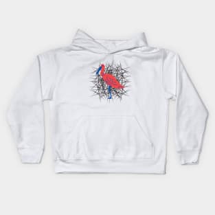 Pink bird on the nest Kids Hoodie